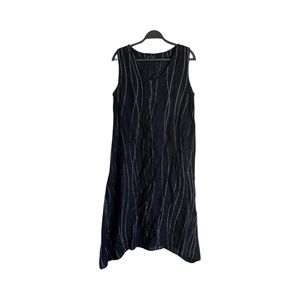 Piazza Del Tempio black linen full length summer dress size small